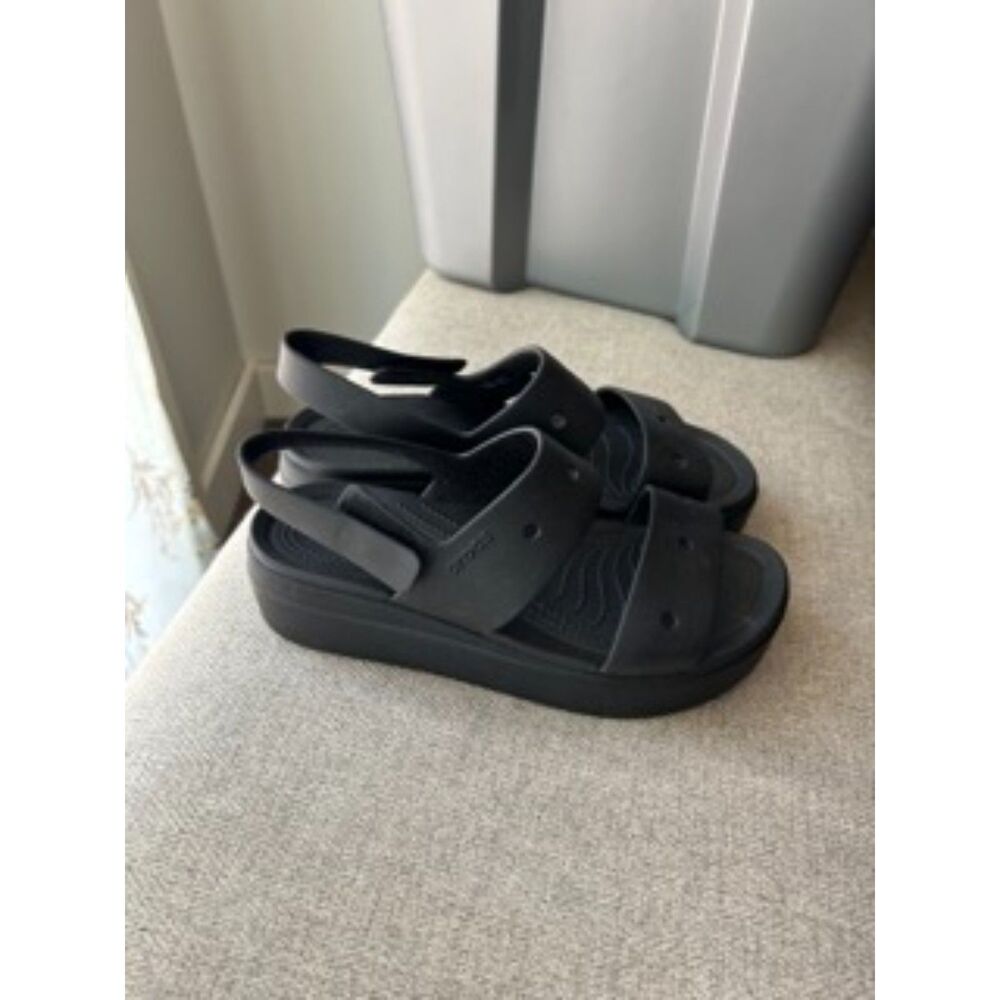 Crocs Brooklyn Platform Sandals Black Women's Size 9